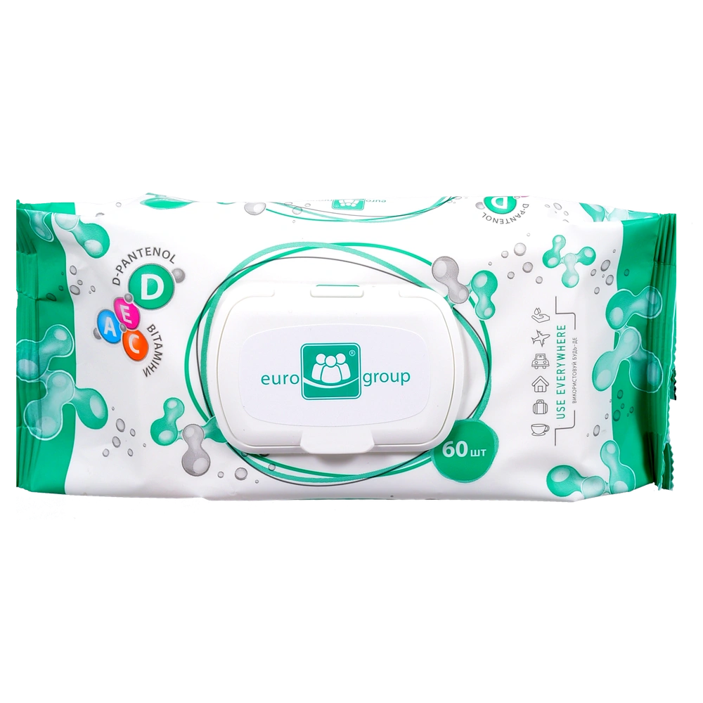 Серветки вологі Єврогруп Antibacterial 60 шт