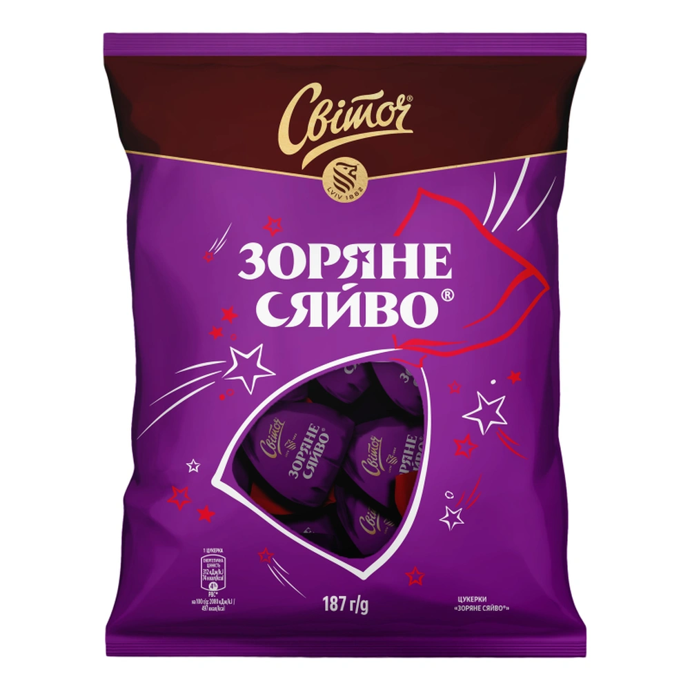Цукерки Світоч Зоряне сяйво 187 г пак.
