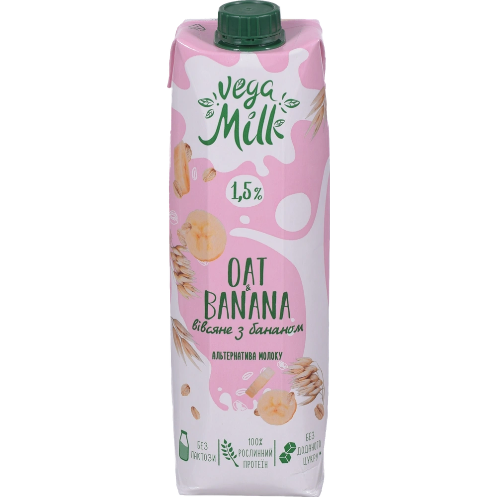 Напій вівсяний Vega Milk 0,95 л з бананом