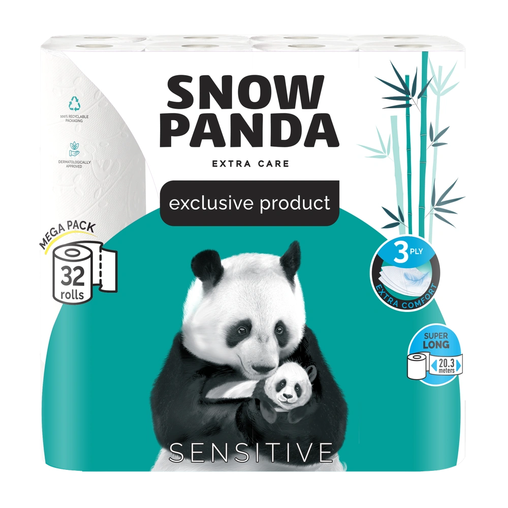 SNUPER サンホセルカ券 Туалетний папір Сніжна Панда Extra Care Sensitive 32 шт.