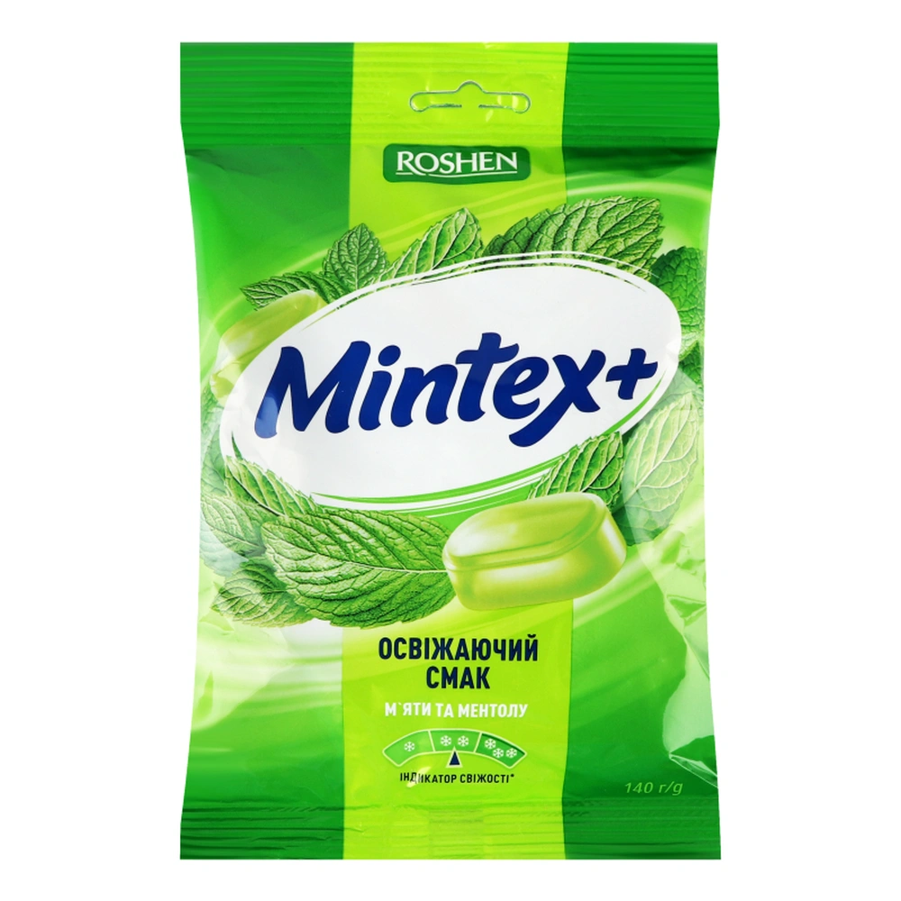 Карамель Рошен Mintex+ зі смаком м'яти 140 г